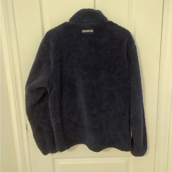 Reebok blue fuzzy zip up sweater - Picture 2 of 3